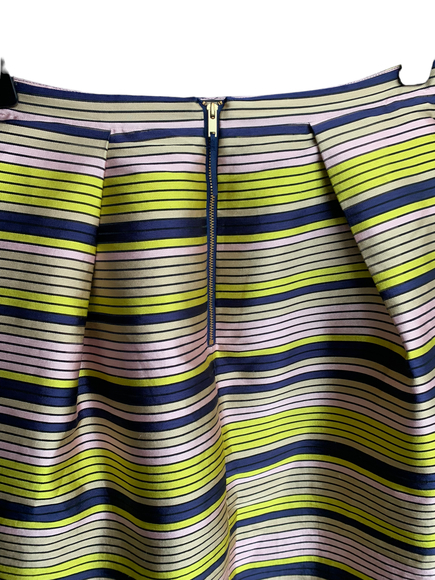 Oasis ladies lime pink and navy lined formal evening pleat balloon skaterskirt - Picture 3 of 6